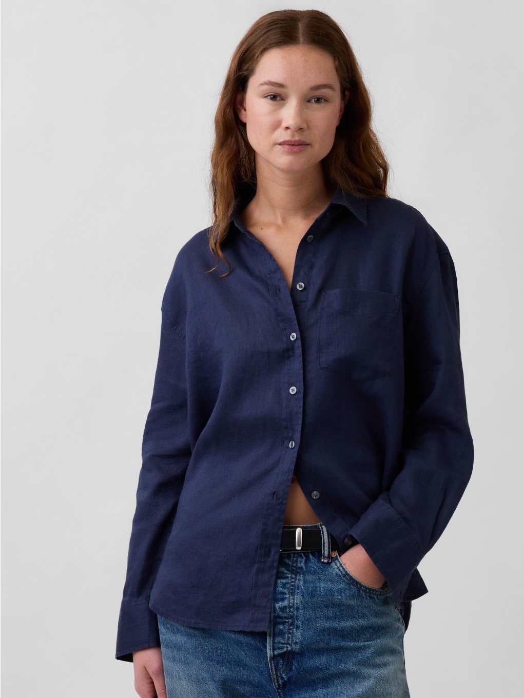 Nwt-Gap 100% Linen Oversized Shirt, Small